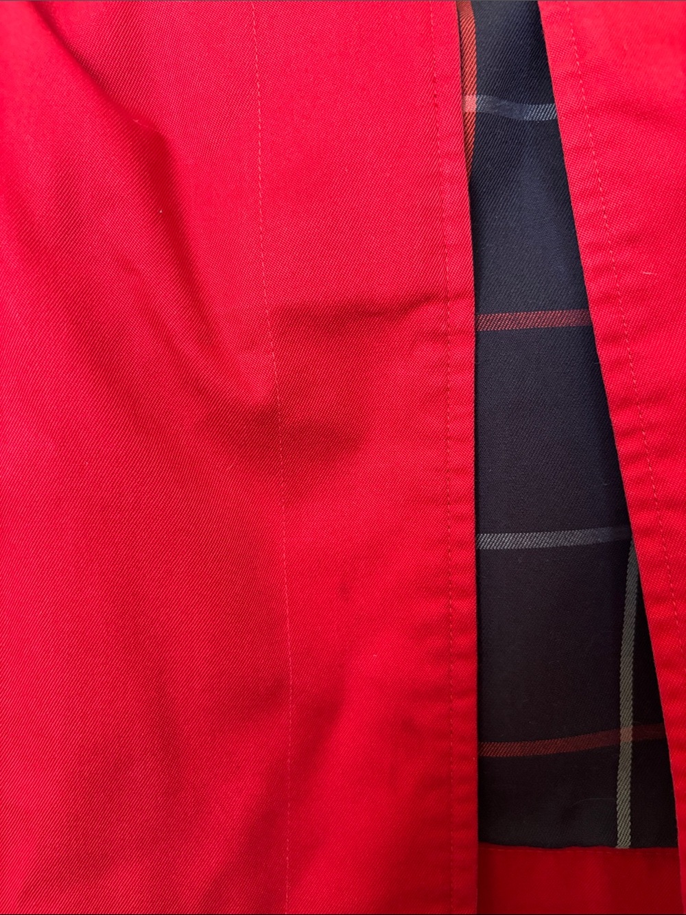 Vintage Burberrys Red Raincoat Made in England Plaid Lined Jacket - Picture 7 of 13